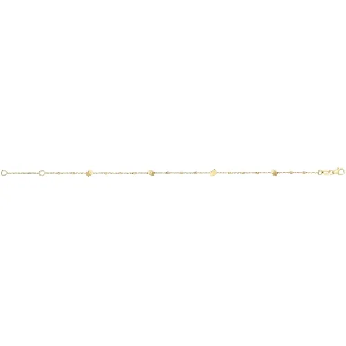 9ct Yellow Gold Cube Bead Bracelet 1.40g